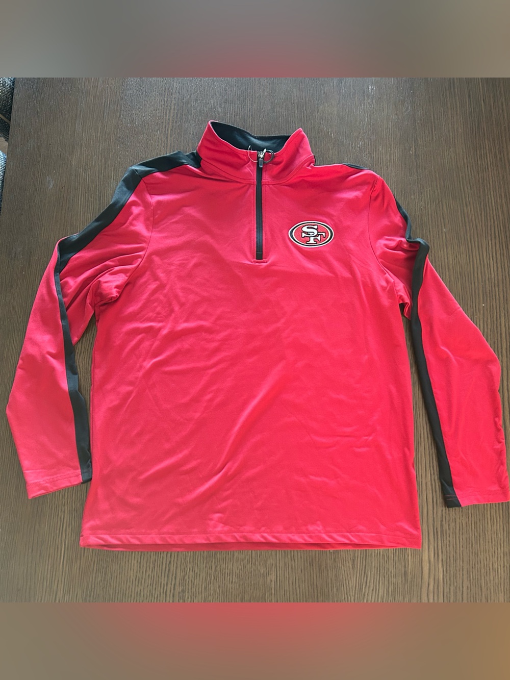 49ers Antigua Red and Black Quarter-Zip Pullover